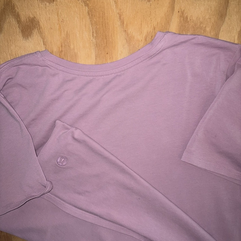 Lululemon Tee Shirt Solid Pink Purple Size 12/14 Short Sleeve Crewneck